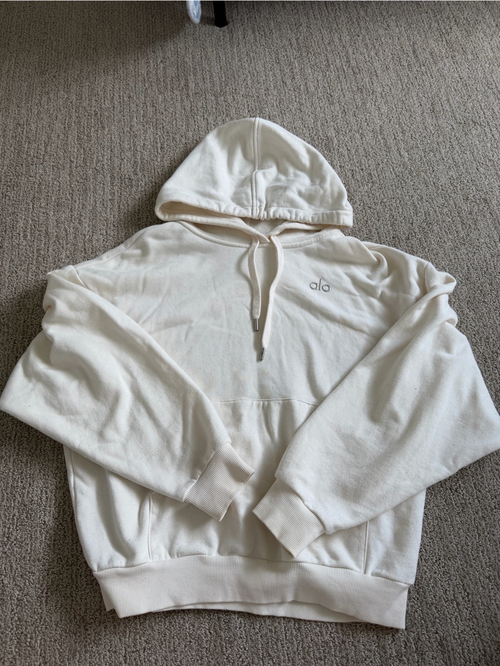 ALO Yoga Cream Cropped Hoodie